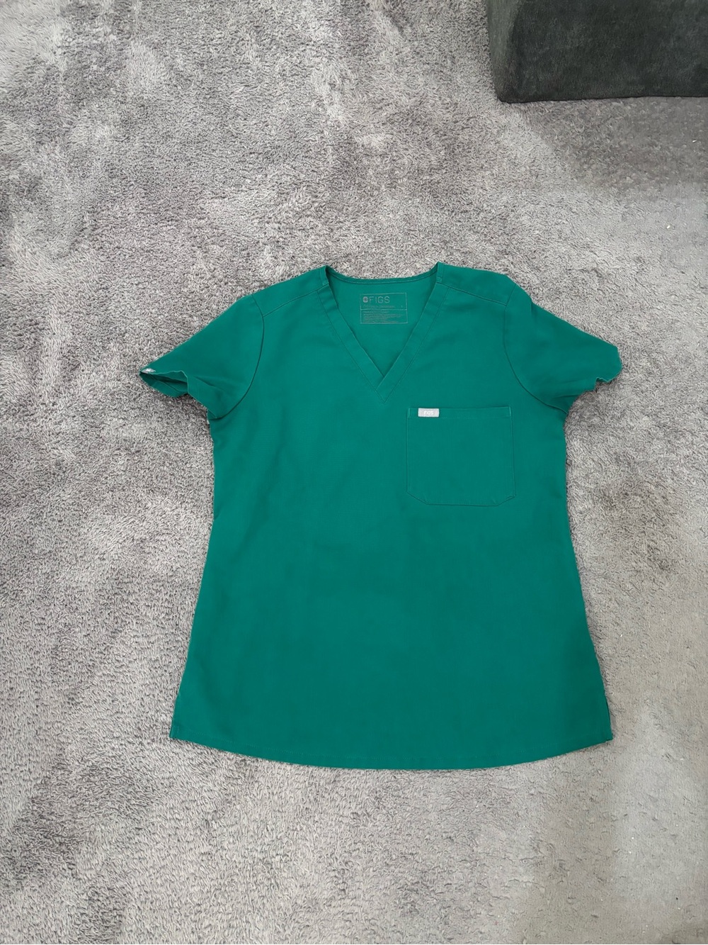 Small FIGS Hunter Green Scrub Top